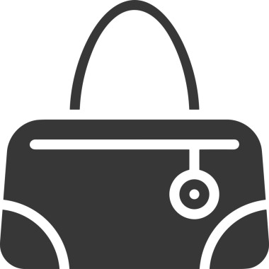 Web ve Grafiksel Tasarım için Minimalist Torba Simgesi Tasarım Biçimi Siyah ve Beyaz PNG