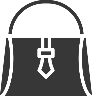 Web ve Grafiksel Tasarım için Minimalist Torba Simgesi Tasarım Biçimi Siyah ve Beyaz PNG