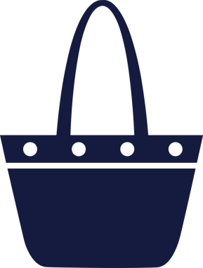 Web ve Grafiksel Tasarım için Minimalist Torba Simgesi Tasarım Biçimi Siyah ve Beyaz PNG