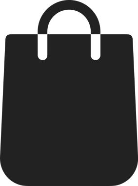 Web ve Grafiksel Tasarım için Minimalist Torba Simgesi Tasarım Biçimi Siyah ve Beyaz PNG