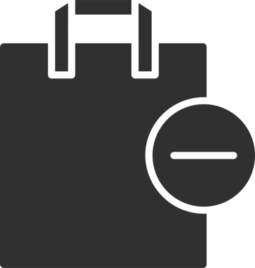 Web ve Grafiksel Tasarım için Minimalist Torba Simgesi Tasarım Biçimi Siyah ve Beyaz PNG