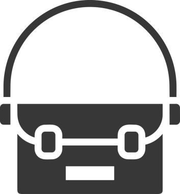 Web ve Grafiksel Tasarım için Minimalist Torba Simgesi Tasarım Biçimi Siyah ve Beyaz PNG