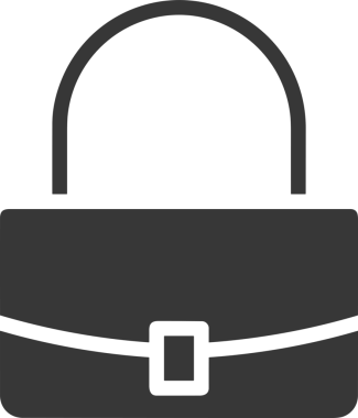 Web ve Grafiksel Tasarım için Minimalist Torba Simgesi Tasarım Biçimi Siyah ve Beyaz PNG