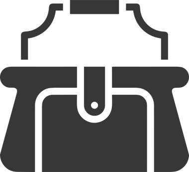 Web ve Grafiksel Tasarım için Minimalist Torba Simgesi Tasarım Biçimi Siyah ve Beyaz PNG