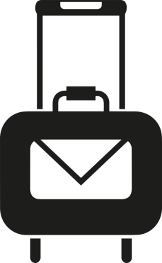 Web ve Grafiksel Tasarım için Minimalist Torba Simgesi Tasarım Biçimi Siyah ve Beyaz PNG