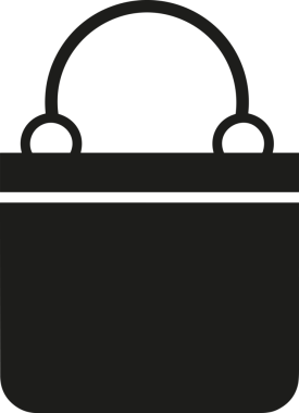 Web ve Grafiksel Tasarım için Minimalist Torba Simgesi Tasarım Biçimi Siyah ve Beyaz PNG