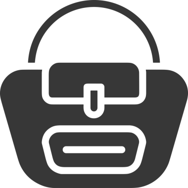 Web ve Grafiksel Tasarım için Minimalist Torba Simgesi Tasarım Biçimi Siyah ve Beyaz PNG