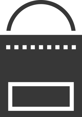 Web ve Grafiksel Tasarım için Minimalist Torba Simgesi Tasarım Biçimi Siyah ve Beyaz PNG