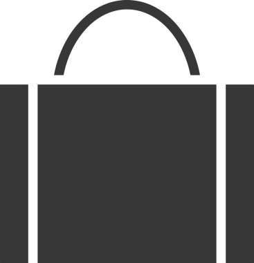 Web ve Grafiksel Tasarım için Minimalist Torba Simgesi Tasarım Biçimi Siyah ve Beyaz PNG