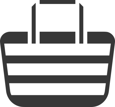 Web ve Grafiksel Tasarım için Minimalist Torba Simgesi Tasarım Biçimi Siyah ve Beyaz PNG