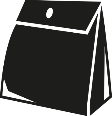 Web ve Grafiksel Tasarım için Minimalist Torba Simgesi Tasarım Biçimi Siyah ve Beyaz PNG