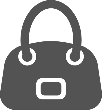 Web ve Grafiksel Tasarım için Minimalist Torba Simgesi Tasarım Biçimi Siyah ve Beyaz PNG