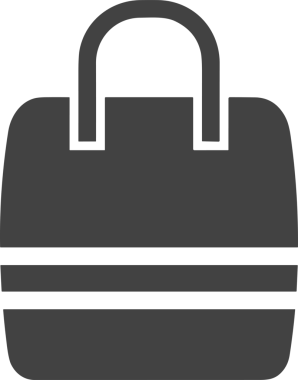 Web ve Grafiksel Tasarım için Minimalist Torba Simgesi Tasarım Biçimi Siyah ve Beyaz PNG