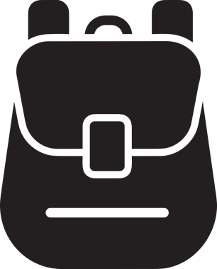 Web ve Grafiksel Tasarım için Minimalist Torba Simgesi Tasarım Biçimi Siyah ve Beyaz PNG