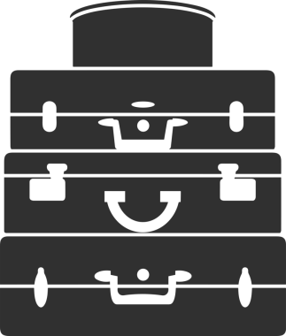 Web ve Grafiksel Tasarım için Minimalist Torba Simgesi Tasarım Biçimi Siyah ve Beyaz PNG