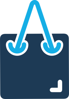 Web ve Grafiksel Tasarım için Minimalist Torba Simgesi Tasarım Biçimi Siyah ve Beyaz PNG