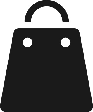 Web ve Grafiksel Tasarım için Minimalist Torba Simgesi Tasarım Biçimi Siyah ve Beyaz PNG