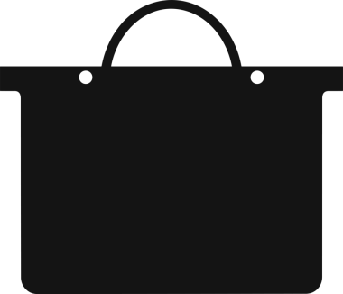 Web ve Grafiksel Tasarım için Minimalist Torba Simgesi Tasarım Biçimi Siyah ve Beyaz PNG