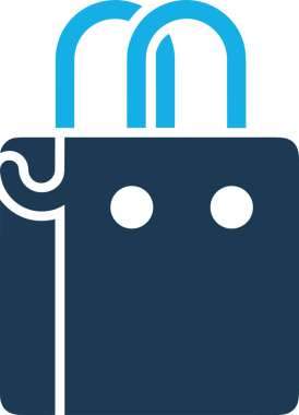 Web ve Grafiksel Tasarım için Minimalist Torba Simgesi Tasarım Biçimi Siyah ve Beyaz PNG