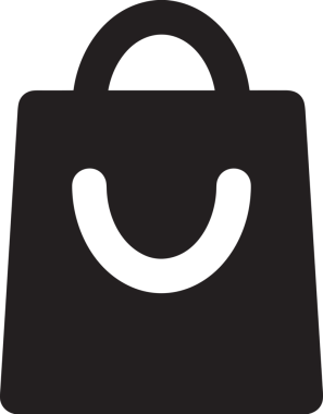 Web ve Grafiksel Tasarım için Minimalist Torba Simgesi Tasarım Biçimi Siyah ve Beyaz PNG