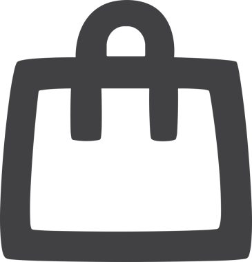 Web ve Grafiksel Tasarım için Minimalist Torba Simgesi Tasarım Biçimi Siyah ve Beyaz PNG