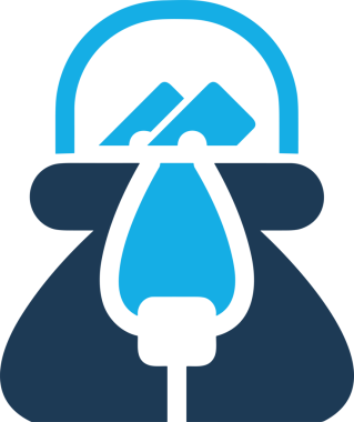 Web ve Grafiksel Tasarım için Minimalist Torba Simgesi Tasarım Biçimi Siyah ve Beyaz PNG