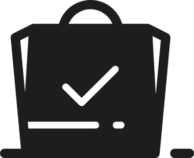 Web ve Grafiksel Tasarım için Minimalist Torba Simgesi Tasarım Biçimi Siyah ve Beyaz PNG