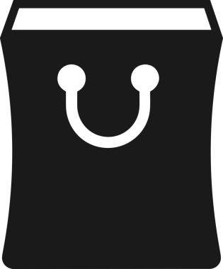 Web ve Grafiksel Tasarım için Minimalist Torba Simgesi Tasarım Biçimi Siyah ve Beyaz PNG