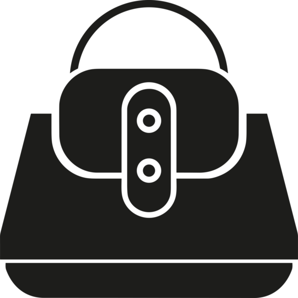 Web ve Grafiksel Tasarım için Minimalist Torba Simgesi Tasarım Biçimi Siyah ve Beyaz PNG