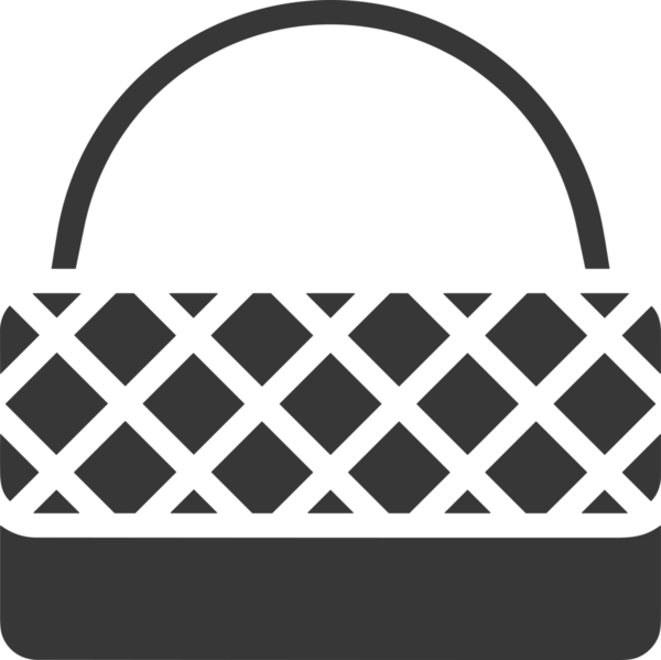 Web ve Grafiksel Tasarım için Minimalist Torba Simgesi Tasarım Biçimi Siyah ve Beyaz PNG