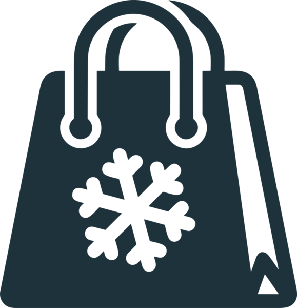 Web ve Grafiksel Tasarım için Minimalist Torba Simgesi Tasarım Biçimi Siyah ve Beyaz PNG