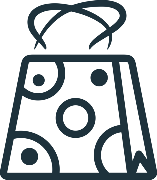 Web ve Grafiksel Tasarım için Minimalist Torba Simgesi Tasarım Biçimi Siyah ve Beyaz PNG