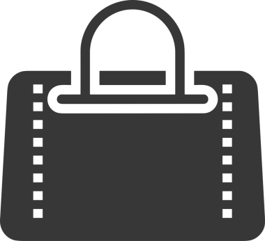 Web ve Grafiksel Tasarım için Minimalist Torba Simgesi Tasarım Biçimi Siyah ve Beyaz PNG