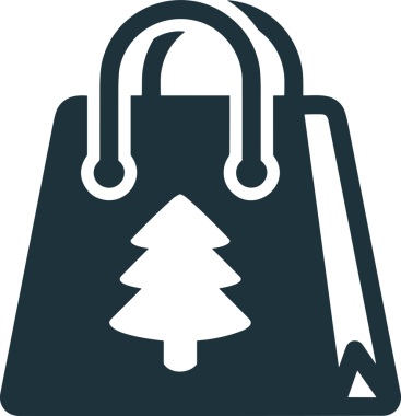 Web ve Grafiksel Tasarım için Minimalist Torba Simgesi Tasarım Biçimi Siyah ve Beyaz PNG