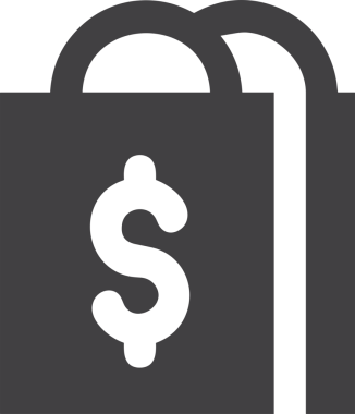 Web ve Grafiksel Tasarım için Minimalist Torba Simgesi Tasarım Biçimi Siyah ve Beyaz PNG