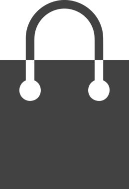 Web ve Grafiksel Tasarım için Minimalist Torba Simgesi Tasarım Biçimi Siyah ve Beyaz PNG