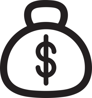 Web ve Grafiksel Tasarım için Minimalist Torba Simgesi Tasarım Biçimi Siyah ve Beyaz PNG