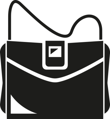 Web ve Grafiksel Tasarım için Minimalist Torba Simgesi Tasarım Biçimi Siyah ve Beyaz PNG