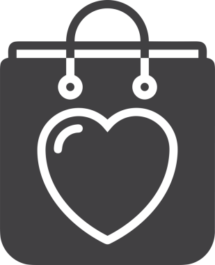 Web ve Grafiksel Tasarım için Minimalist Torba Simgesi Tasarım Biçimi Siyah ve Beyaz PNG