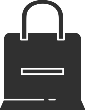 Web ve Grafiksel Tasarım için Minimalist Torba Simgesi Tasarım Biçimi Siyah ve Beyaz PNG