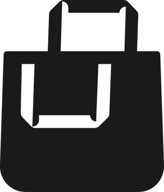 Web ve Grafiksel Tasarım için Minimalist Torba Simgesi Tasarım Biçimi Siyah ve Beyaz PNG