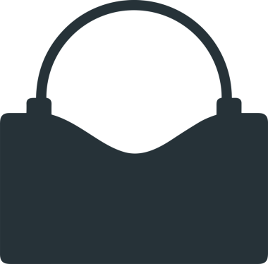 Web ve Grafiksel Tasarım için Minimalist Torba Simgesi Tasarım Biçimi Siyah ve Beyaz PNG