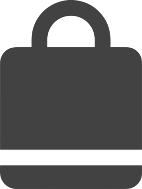 Web ve Grafiksel Tasarım için Minimalist Torba Simgesi Tasarım Biçimi Siyah ve Beyaz PNG