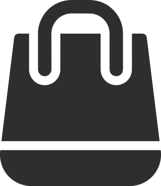 Web ve Grafiksel Tasarım için Minimalist Torba Simgesi Tasarım Biçimi Siyah ve Beyaz PNG