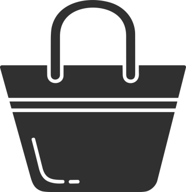 Web ve Grafiksel Tasarım için Minimalist Torba Simgesi Tasarım Biçimi Siyah ve Beyaz PNG