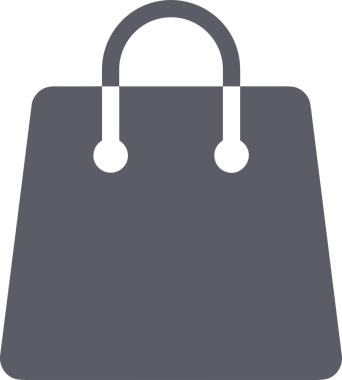 Web ve Grafiksel Tasarım için Minimalist Torba Simgesi Tasarım Biçimi Siyah ve Beyaz PNG