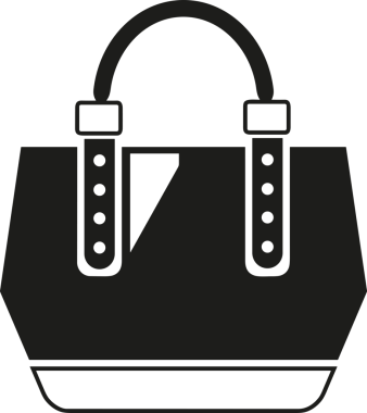 Web ve Grafiksel Tasarım için Minimalist Torba Simgesi Tasarım Biçimi Siyah ve Beyaz PNG