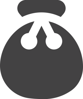 Web ve Grafiksel Tasarım için Minimalist Torba Simgesi Tasarım Biçimi Siyah ve Beyaz PNG