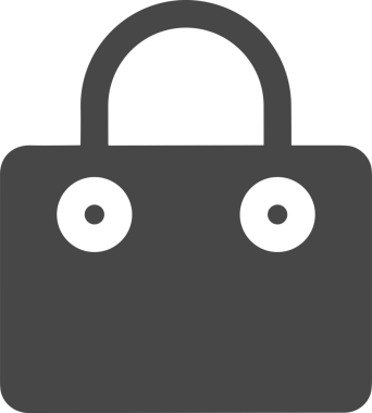 Web ve Grafiksel Tasarım için Minimalist Torba Simgesi Tasarım Biçimi Siyah ve Beyaz PNG