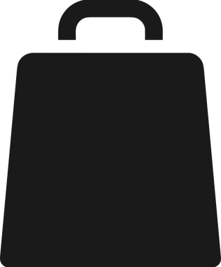 Web ve Grafiksel Tasarım için Minimalist Torba Simgesi Tasarım Biçimi Siyah ve Beyaz PNG